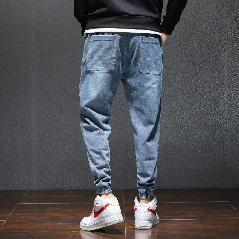 Y5802 - Quần jean jogger xuân thu ống rộng xu hướng mới