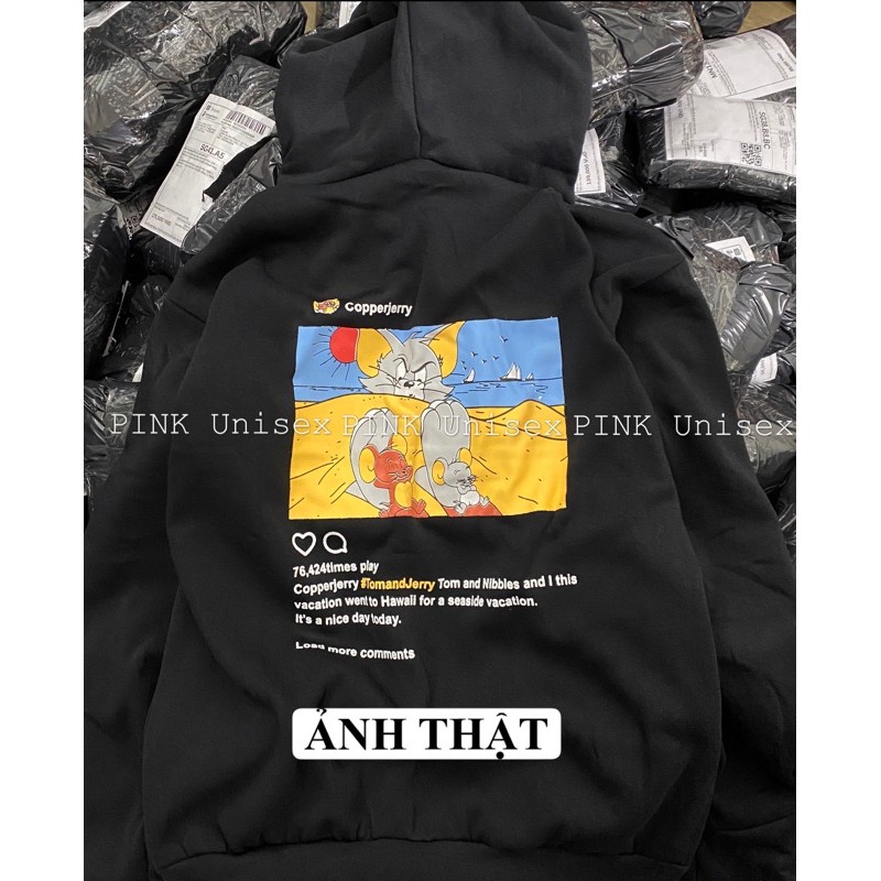 [ FULL SIZE + HÌNH THẬT ] Áo HOODIE nỉ bông MÈO &amp; CHUỘT Unisex