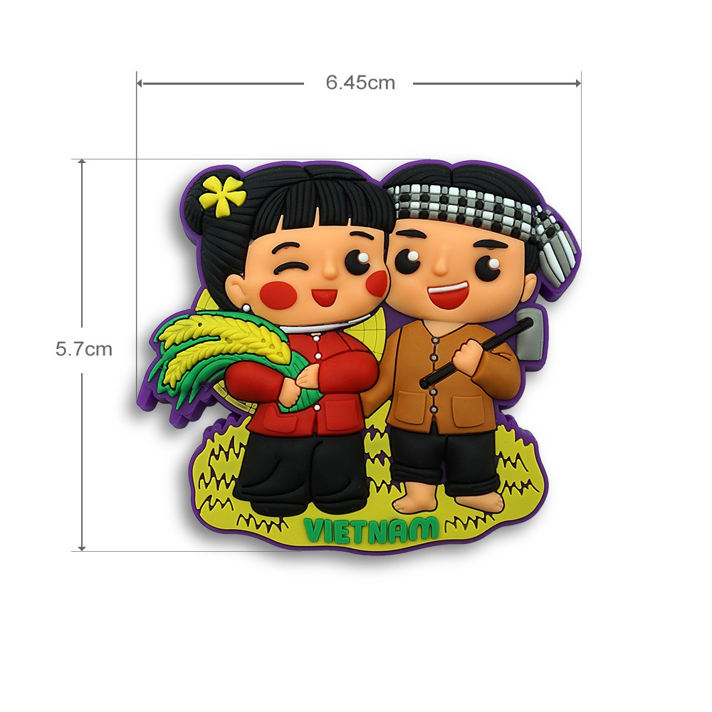 Nam châm dán tủ lạnh - Quà tặng lưu niệm Việt Nam - Fridge Magnet - Nông dân
