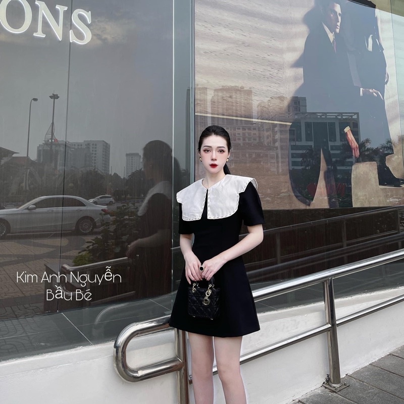 Váy Umi Cổ Viền Pha Trắng Tiểu Thư Có Ảnh Thật Kèm Video | BigBuy360 - bigbuy360.vn