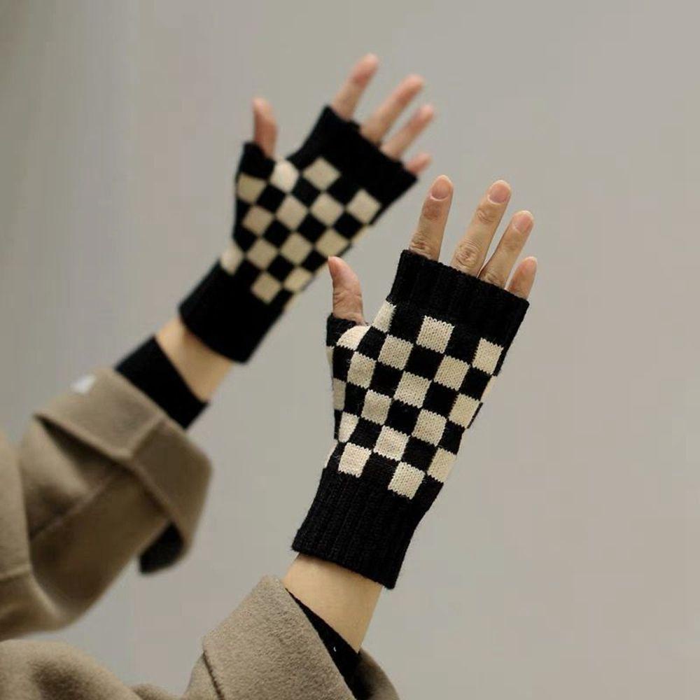 TWINKLE Găng Tay Len Phối Nhung Mềm Mại Co Giãn Thoáng Khí Thời Trang Thu Đông Cho Nam Và Nữ