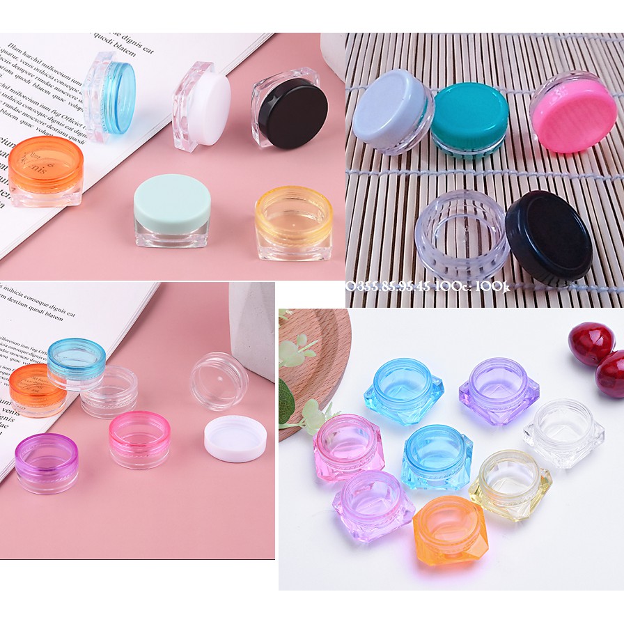 Hủ chiết mỹ phẩm 2g / 3g / 5g / 10g - hũ nhựa đựng kem face, chiết mỹ phẩm, phụ kiện du lịch.