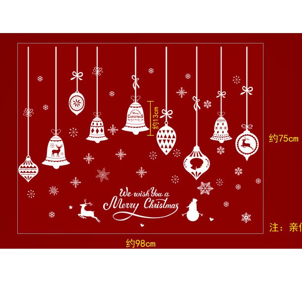 Decal trang trí giáng sinh Dây chuôngkiểu Bắc Âu