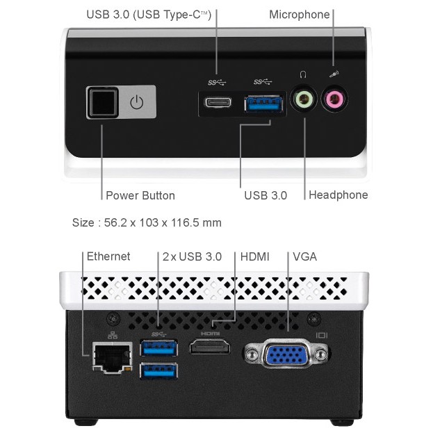 PC mini Fanless - GIGABYTE BLCE-4000C | BigBuy360 - bigbuy360.vn