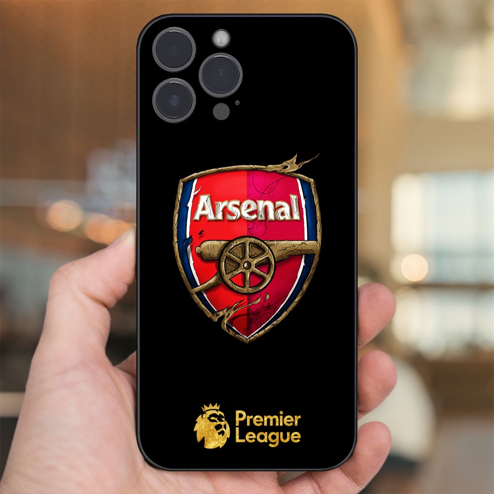 Ốp lưng iPhone 14 Pro Max dẻo đen cạnh vuông in hình Arsenal FC