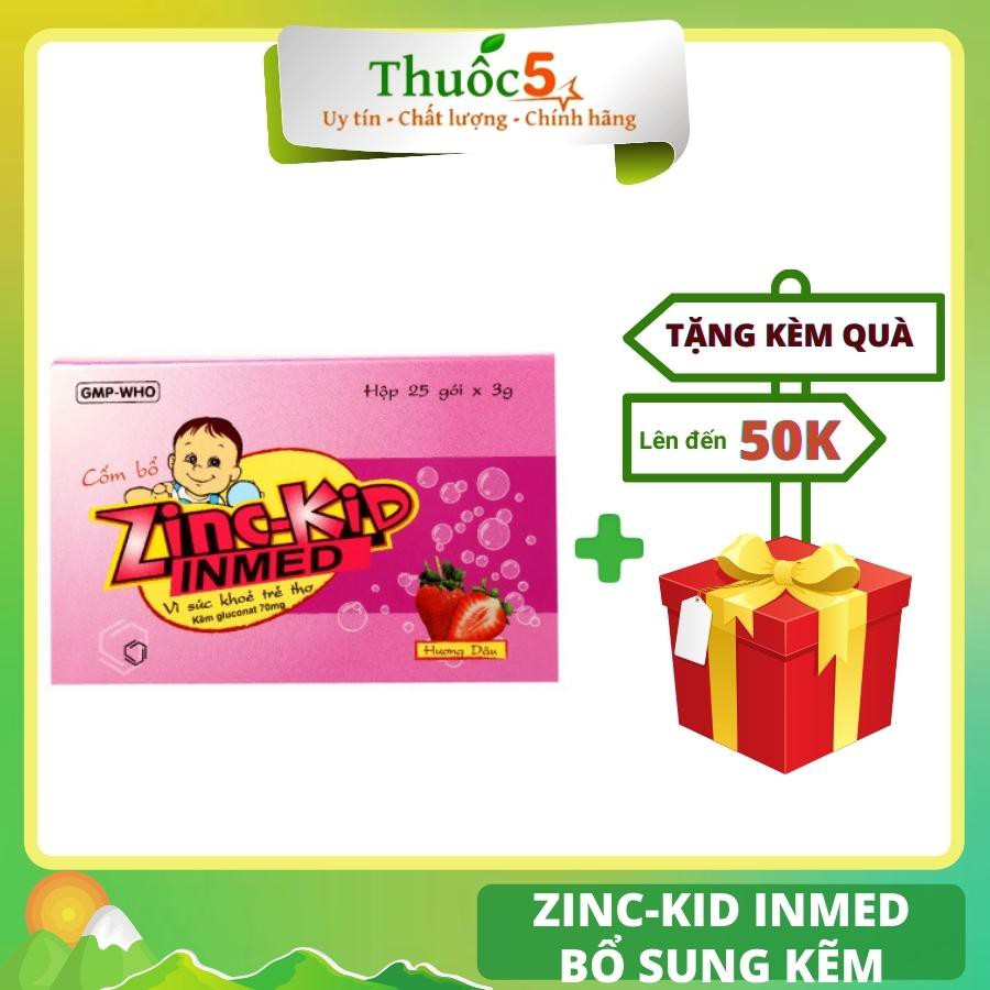 [GIÁ GỐC] Zinc-Kid Inmed cốm bổ sung kẽm cho trẻ, hộp 25 gói x 3g