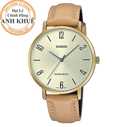 Đồng hồ nữ dây da Casio Anh Khuê LTP-VT01GL-9B2UDF