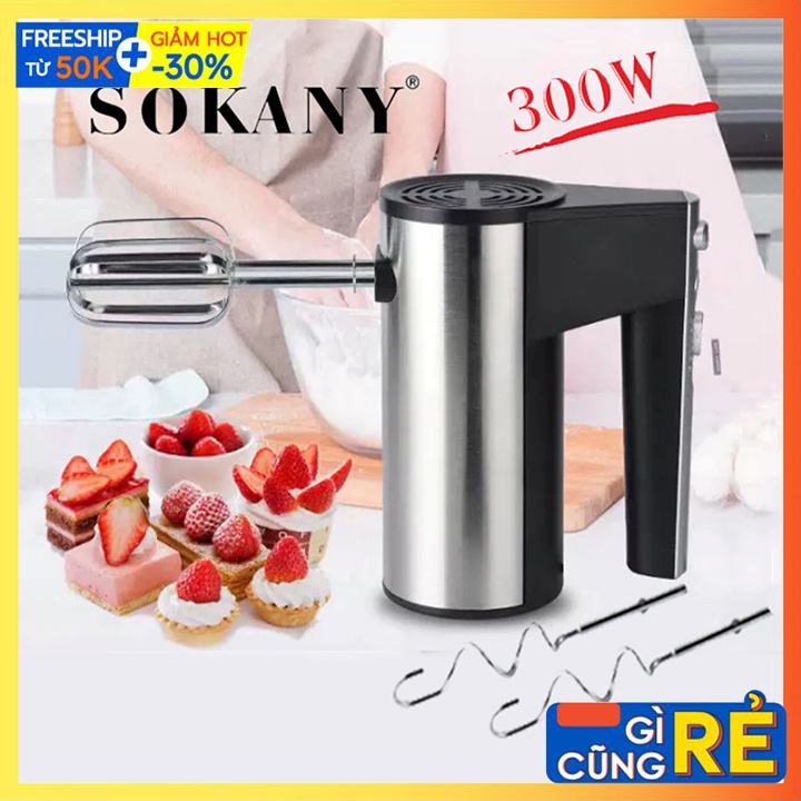 [Hot] Máy Đánh Trứng Cầm Tay 5 Tốc Độ Công Suất 300W - SOKANY