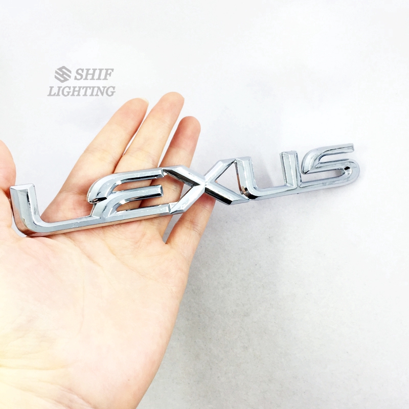 Miếng khắc chữ LEXUS bằng ABS pha chrome dán trang trí oto