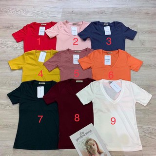 Áo thun body cổ tim tay ngắn