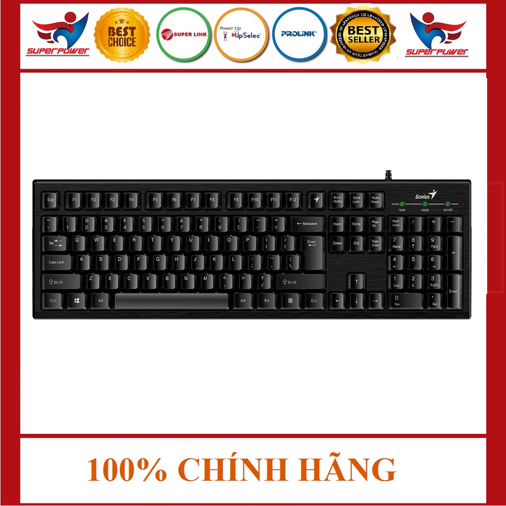 Bàn phím máy vi tính có dây (màu đen) USB model KB117-Hàng chính hãng