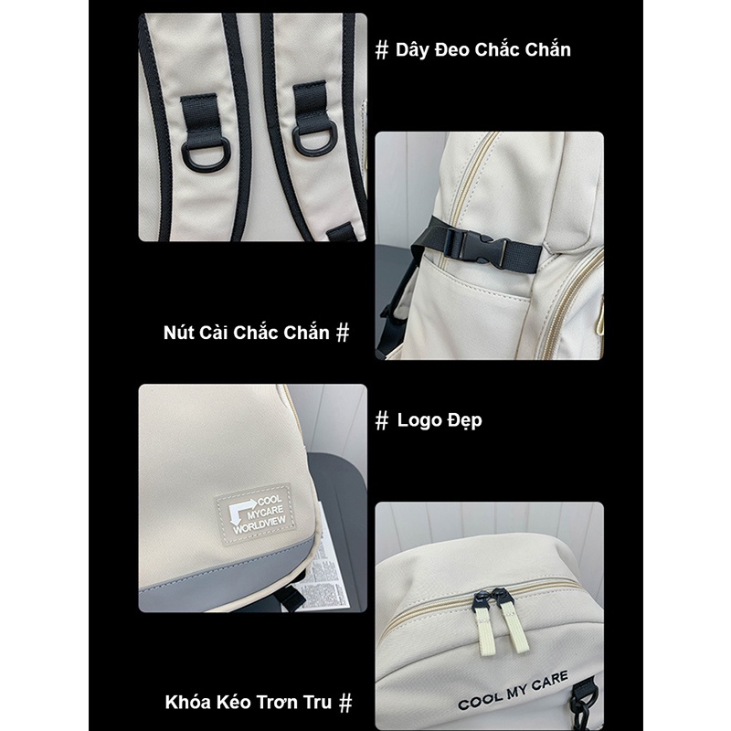 Balo nam nữ thời trang đi học ZIMO cặp đi học nam nữ giá rẻ nhiều ngăn đựng laptop chống nước