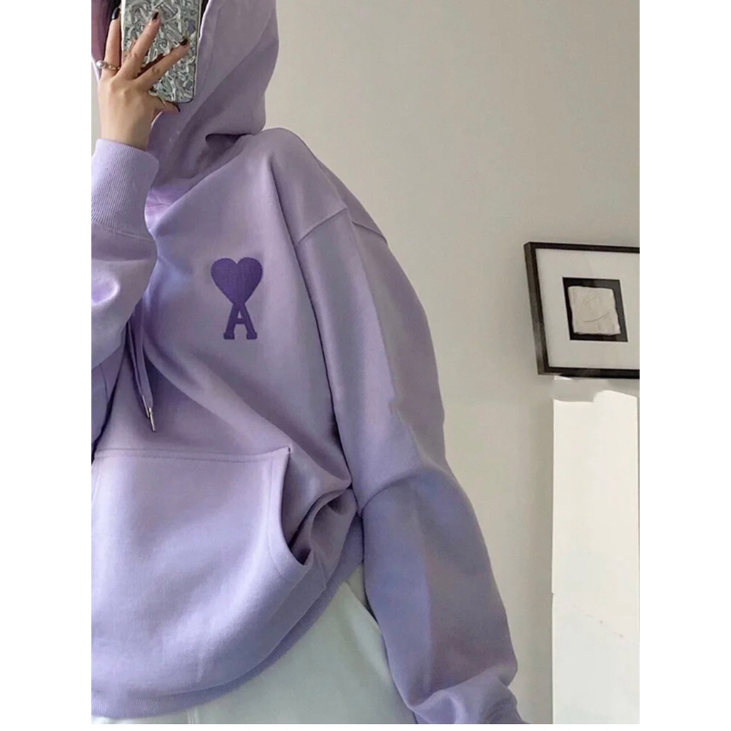 Áo hoodie zip tím pastel nữ - Áo Sweater nỉ form rộng có mũ dáng cute Hàn Quốc - HANHAN SHOP | BigBuy360 - bigbuy360.vn