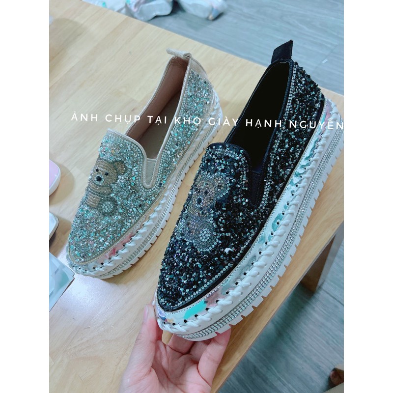 Giày bata slip on ulzzang đính đá lấp lánh