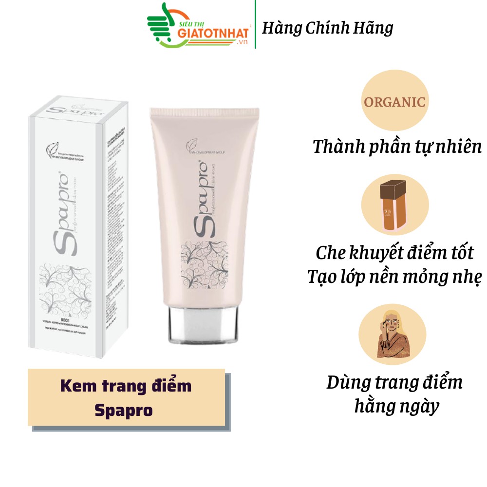 Kem trang điểm trắng da thảo mộc Spapro 40g