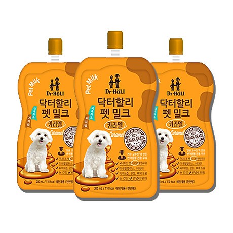 Sữa nước cho chó mèo tăng sức đề kháng Dr. Holi Pet Milk Caramel 200ml