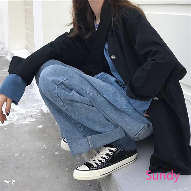 Áo khoác sơ mi tay dài dáng rộng phong cách vintage thời trang mùa thu cho nữ