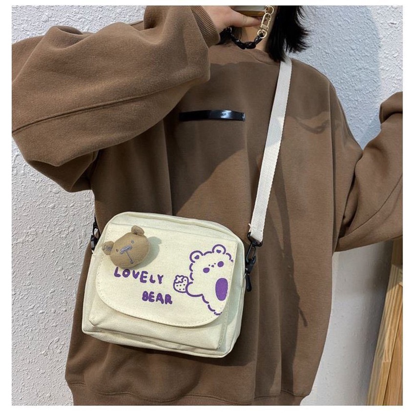 Túi đeo chéo nữ,túi mini vải chống nước siêu dễ thương-Hazi Thời trang unisex