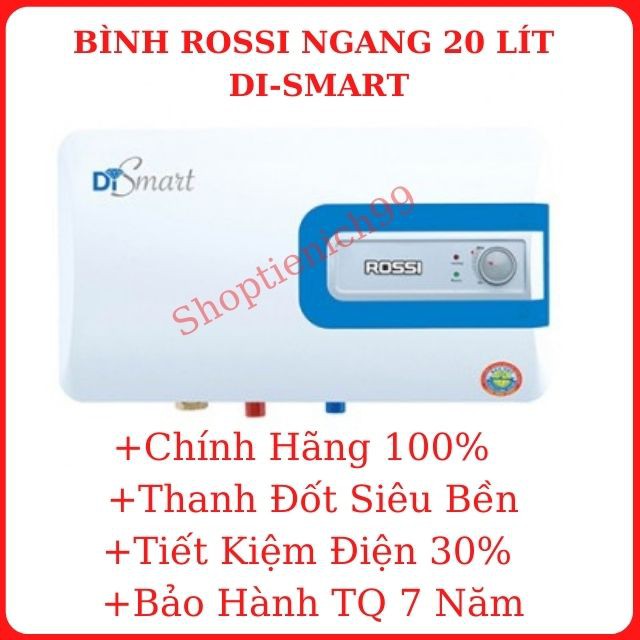 Bình Nóng Lạnh Rossi Di-Smart Bình Ngang 15-20-30 Lít Chính Hãng Giá Rẻ Tại Hà Nội.