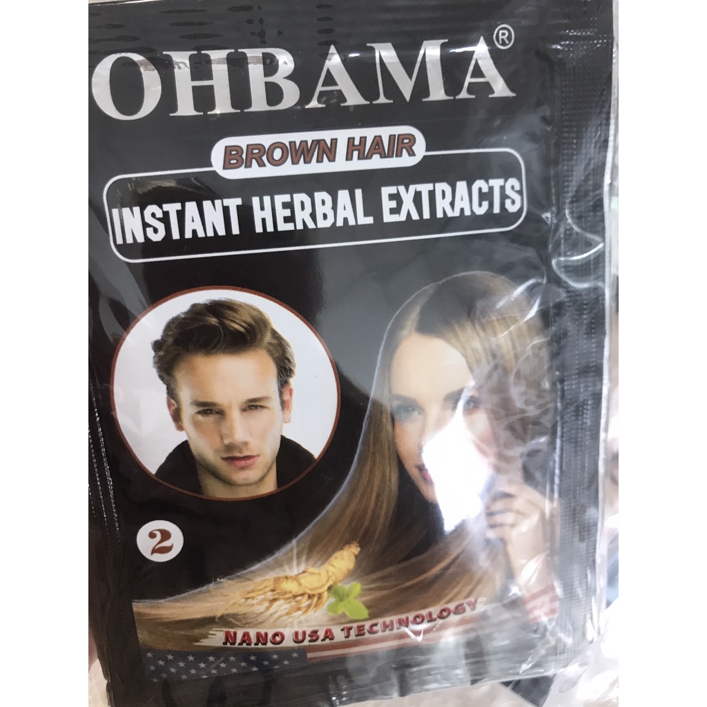 Dầu gội phủ bạc OHBAMA Black Hair Instant Wash 20ml / Gội Là Đen /Gội Nâu Thảo Mộc