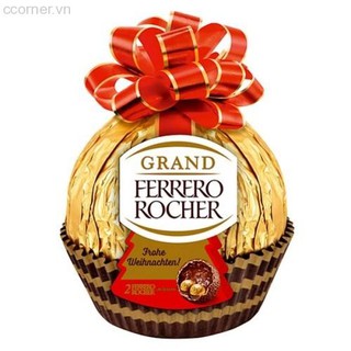 Socola Ferrero rocher hình quả cầu buộc nơ đỏ 125gr Xuất xứ: Nga Thương hiệu: Raffaello