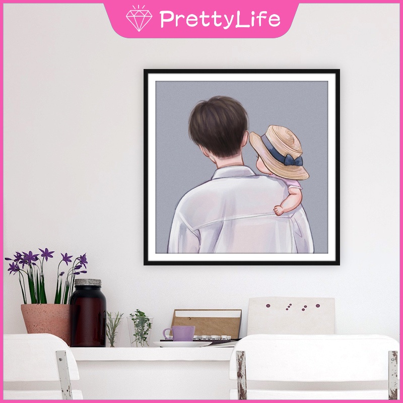 Bộ Tranh Đính Đá 5D Tự Làm 40x40cm/50x50cm Hình Cặp Đôi Trang Trí Nhà Cửa