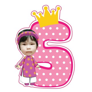 Cây số tuổi kèm chibi bé