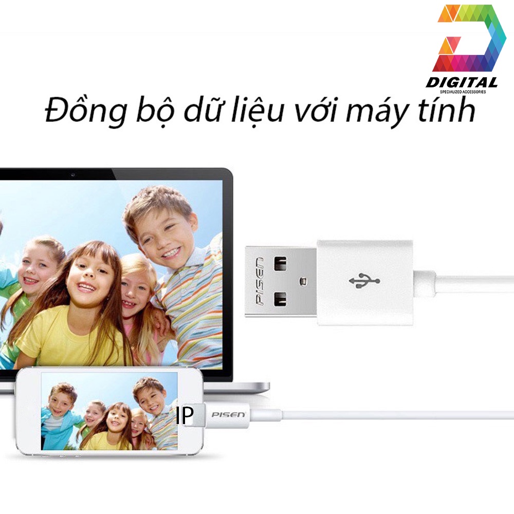 Cáp Sạc Pisen Chính Hãng Dài 1 Mét Dành Cho IPtablet Táo
