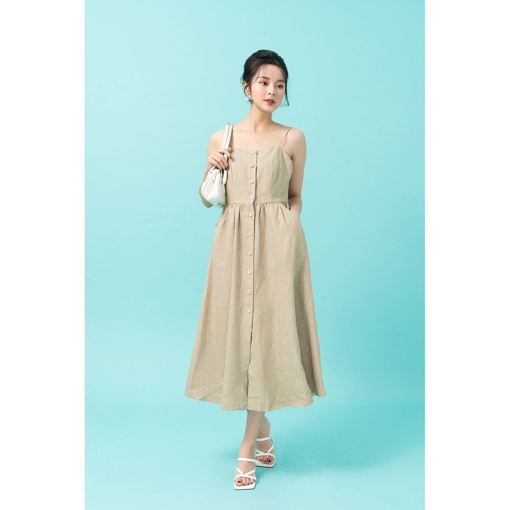 Đầm dài nẹp cúc thân trước 20AGAIN DDW1070