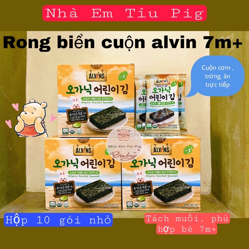 [GÓI LẺ] RONG BIỂN TÁCH MUỐI HỮU CƠ ALVIN CHO BÉ TỪ 7M+