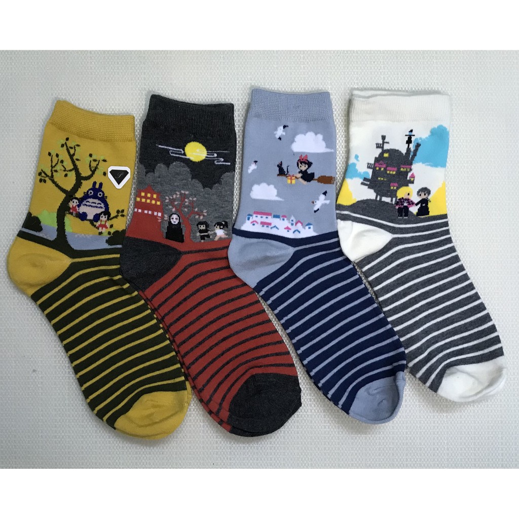 OtakuTPstore Set tất vớ anime hoạt hình Sailor Moon One Piece Kimetsu no Yaiba Jujutsu Kaisen Marvel Disney Doremon