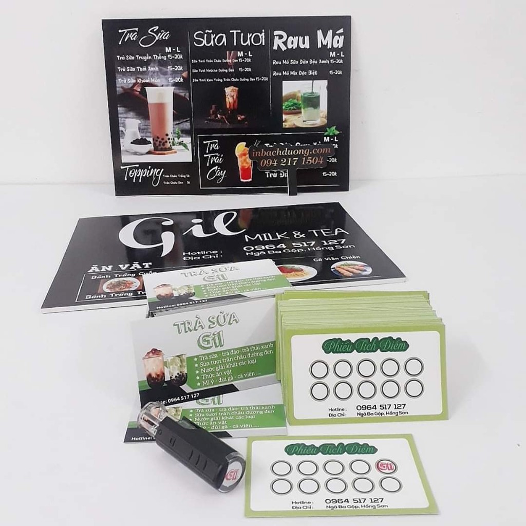 Phiếu tích điểm coffee - trà sữa - spa - tiệm tóc - In Bạch Dương