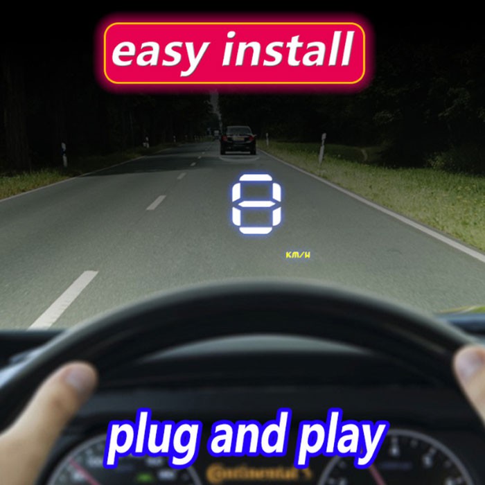 Bộ HUD Cảnh Báo Tốc Độ Ô Tô Màn Hình Hắt Trên Kính Lái Xe Hơi Cắm Nguồn OBD2 A1000 TOO-STORE