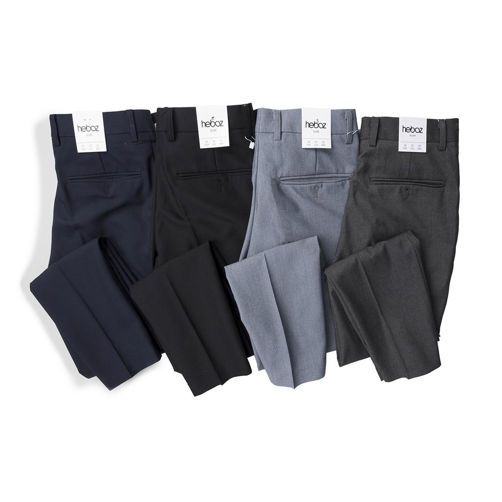 Quần tây nam Heboz màu xám chất vải co giãn nhẹ và mát 00000674 | BigBuy360 - bigbuy360.vn