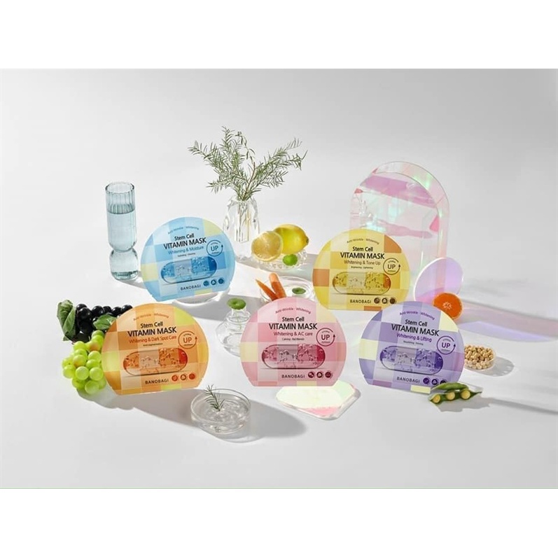 Mặt Nạ Dưỡng Ẩm Trắng Da BANOBAGI Stem Cell Vitamin Mask 30ml