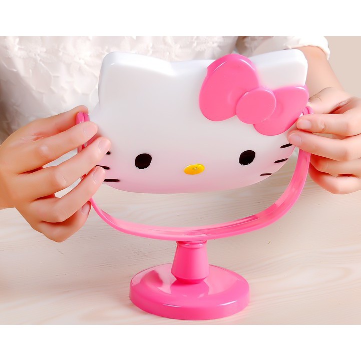 Gương bàn đầu mèo Hello Kitty