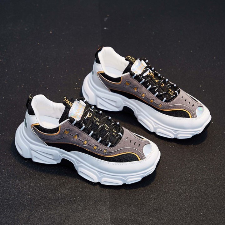 Giày thể thao nữ đẹp thoáng khí ra mắt 2020 - Giày sneaker nữ trắng, đen tăng chiều cao 5cm