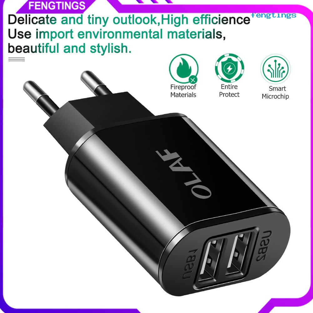 Củ sạc nhanh hai cổng USB 5V 2A thông dụng cho điện thoại