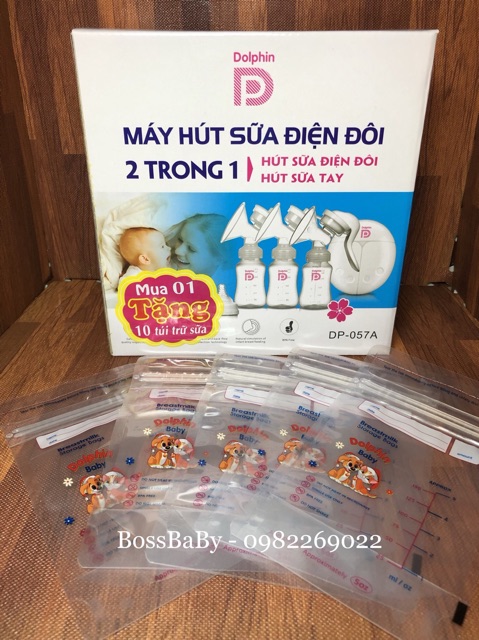 Máy hút sữa điện đôi Dolphin 2in1