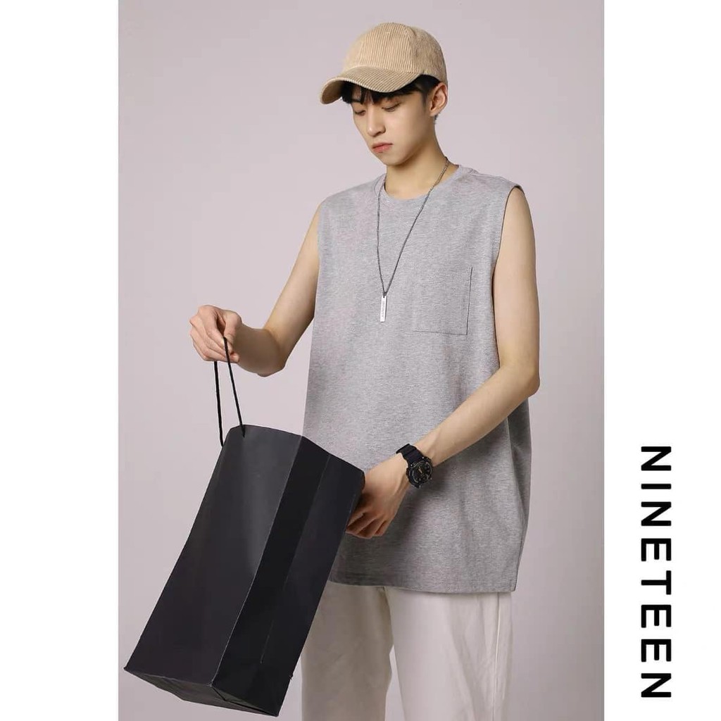 [ÁO TANKTOP CÓ TÚI] Áo thun sát nách unisex form rộng Áo tanktop ulzzang phong cách Hàn Quốc