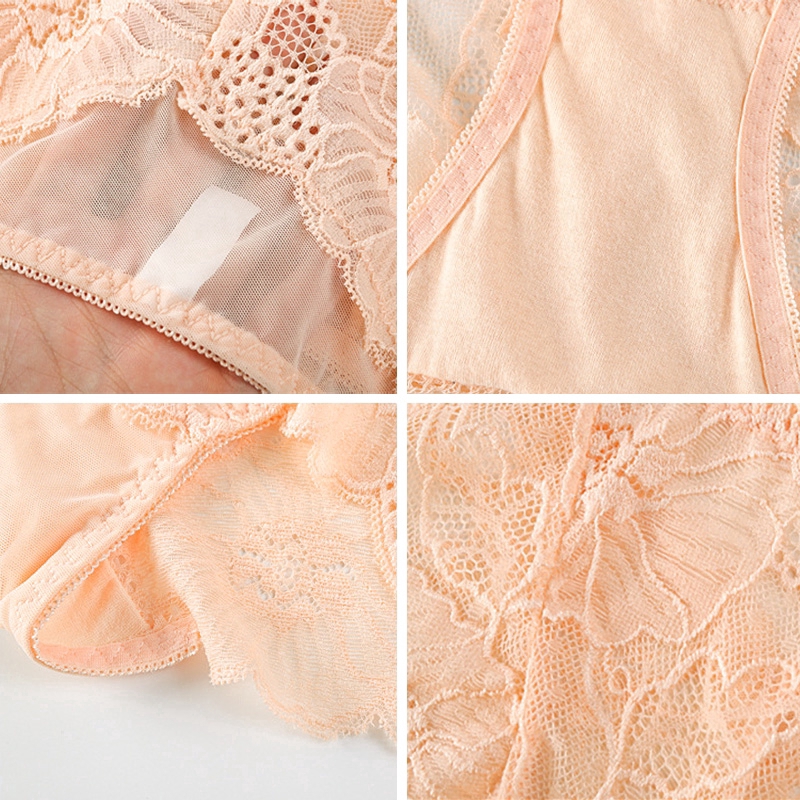 Quần lót lưng cao vải ren gợi cảm không đường may nhiều kích cỡ tùy chọn cho nữ