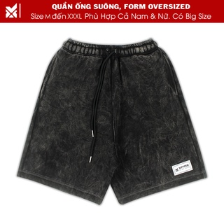 Quần Short Nỉ Washed Đen Nam Nữ Essential Local Brand Xfire Quần Đùi Unisex Thể Thao QS-WASSNI-D522