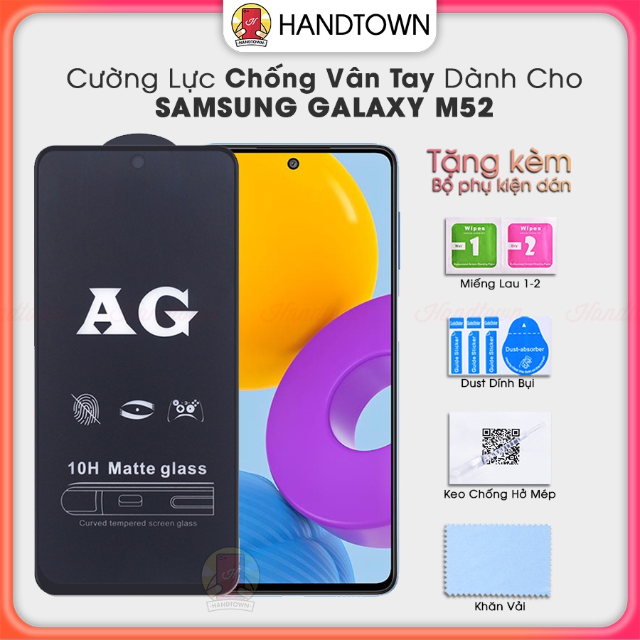 Cường Lực Samsung Galaxy M52 samsungM52 Chống Vân Tay Full Màn Chống Nước Chống Xước Handtown