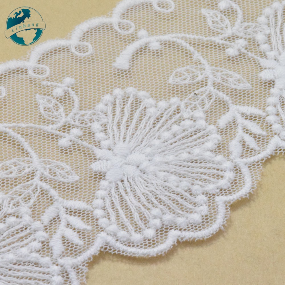 7cm rộng cotton thêu ren cạnh ren vải guipure diy trims mini váy ren ruy băng may mặc Phụ kiện 2973