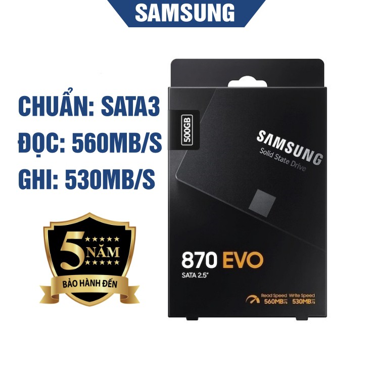 Ổ cứng SSD Samsung 870 EVO 500GB 2.5Inch SATA3