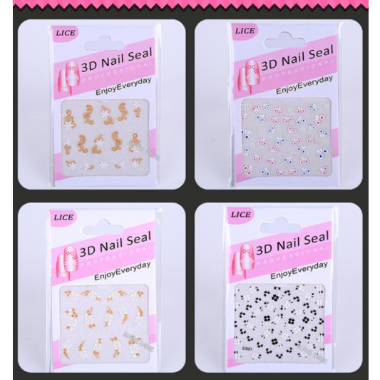 Miếng Dán Móng Tay 5D 3 chiềù chủ đề cây và hoa xinh xắn giá sỉ