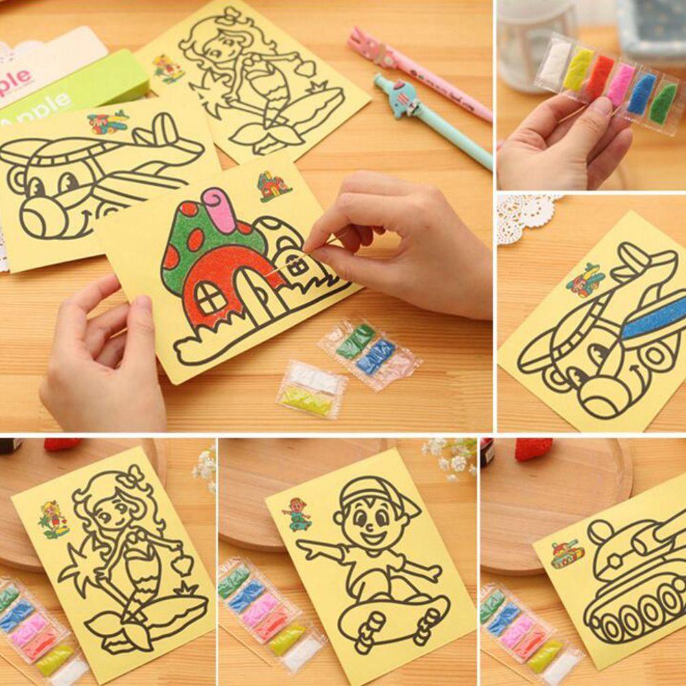 Bộ 5 Giấy Vẽ Tranh Cát Giáo Dục Cho Bé DIY