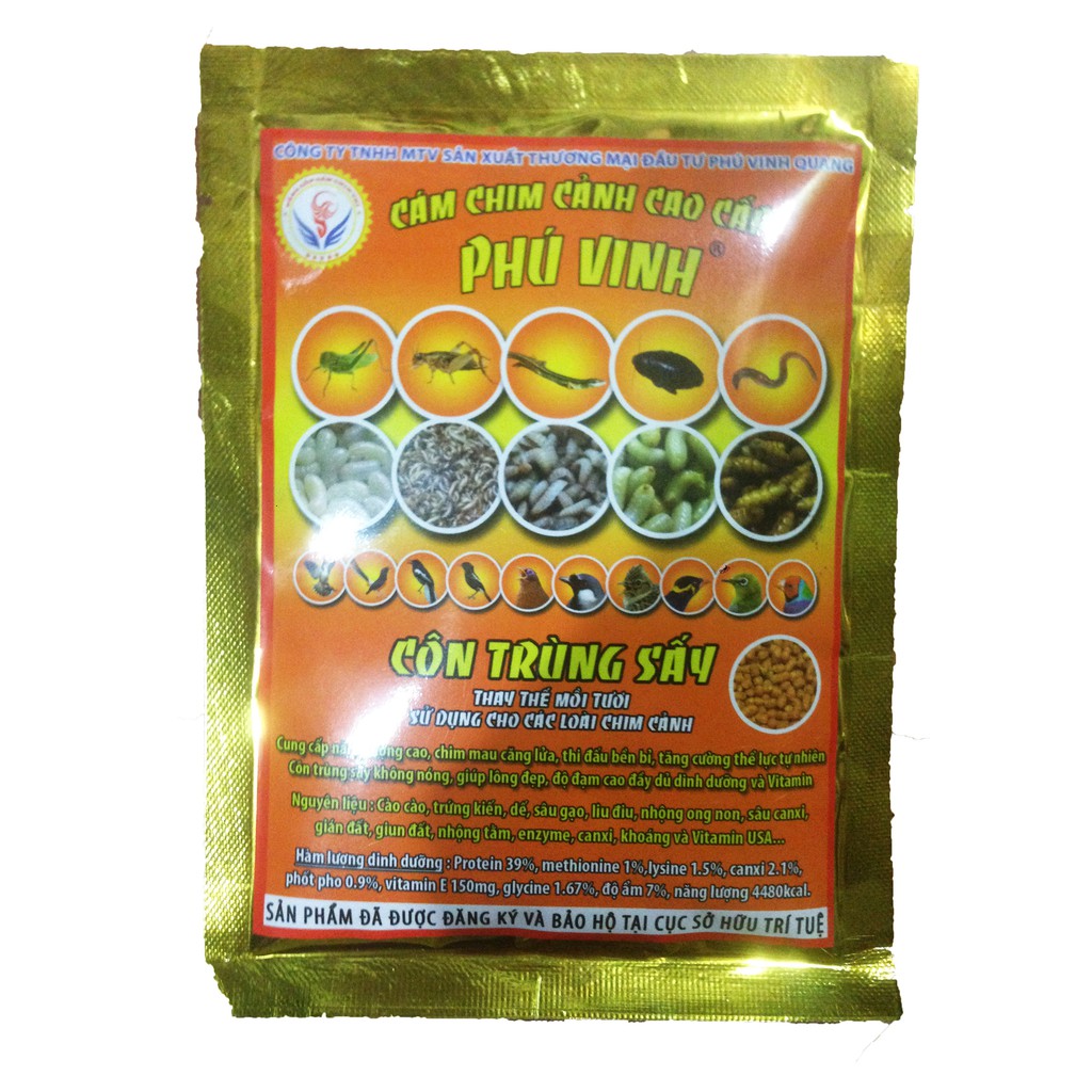 Cám Phú Vinh Côn Trùng Sấy 100g - Thức Ăn Chim [PHÚ VINH CÔN TRÙNG]