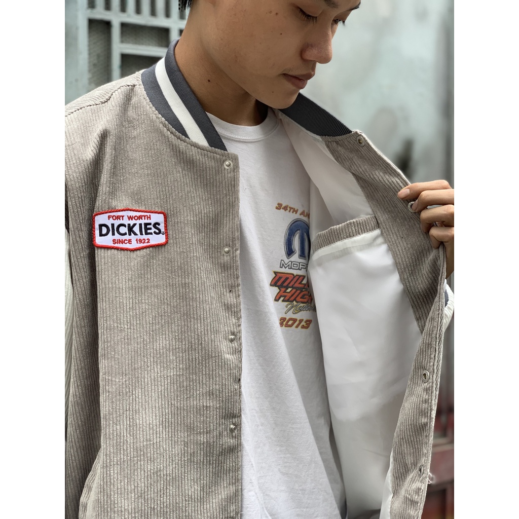 Áo Khoác Bomber Jacket Varsity Dickies - Form rộng oversize - Chất liệu nhung tăm cao cấp.