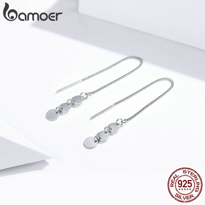 Bông Tai Bamoer Dáng Dài Chất Liệu Bạc 925 SCE687 Cho Nữ